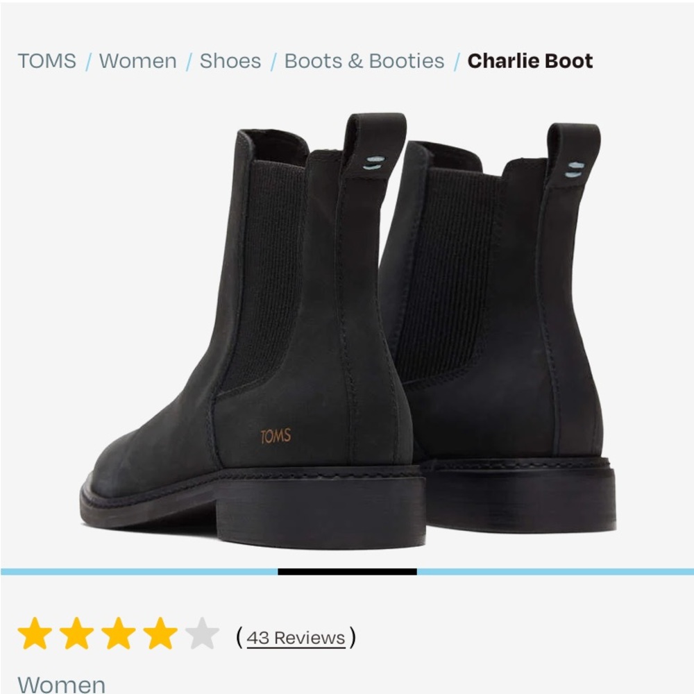 Never worn TOMS Charlie Boots